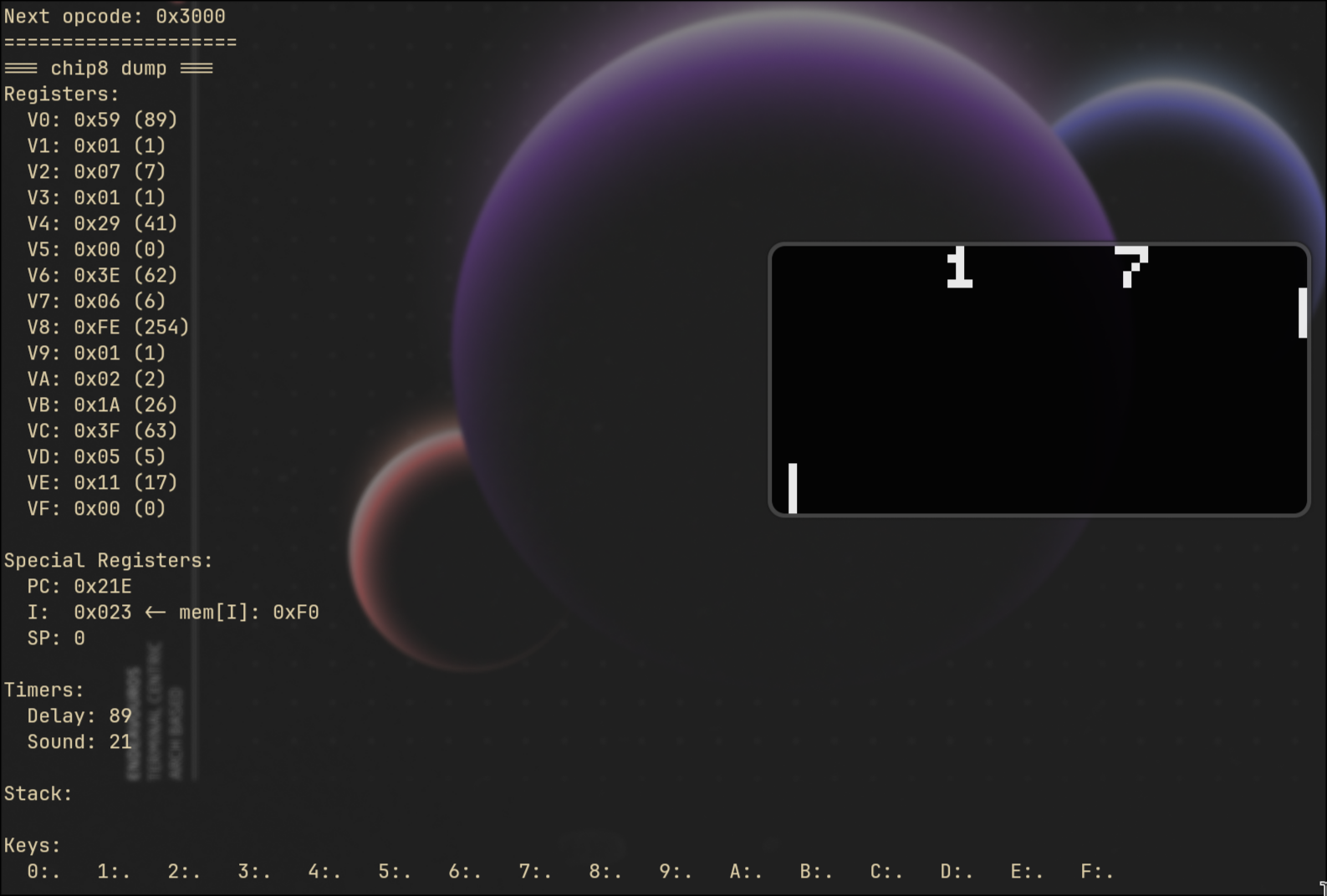 CHIP-8 verbose debug output
