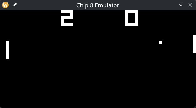 CHIP-8 Pong running in the emulator